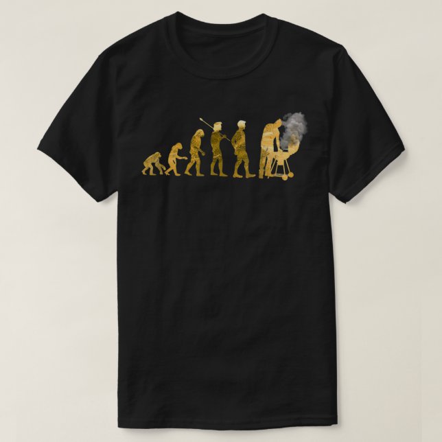 Camiseta Evolución de Grill Master BBQ Funny Grilling Famai (Diseño del anverso)