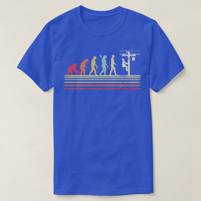 Camiseta Evolución De Guay De Estilo Retro De Electricista  (Diseño del anverso)