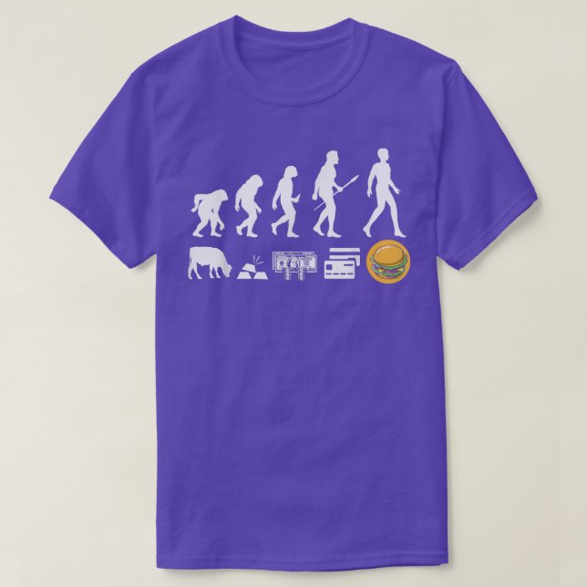 Camiseta Evolución de hamburguesas, barbacoa de comida rápi (Diseño del anverso)