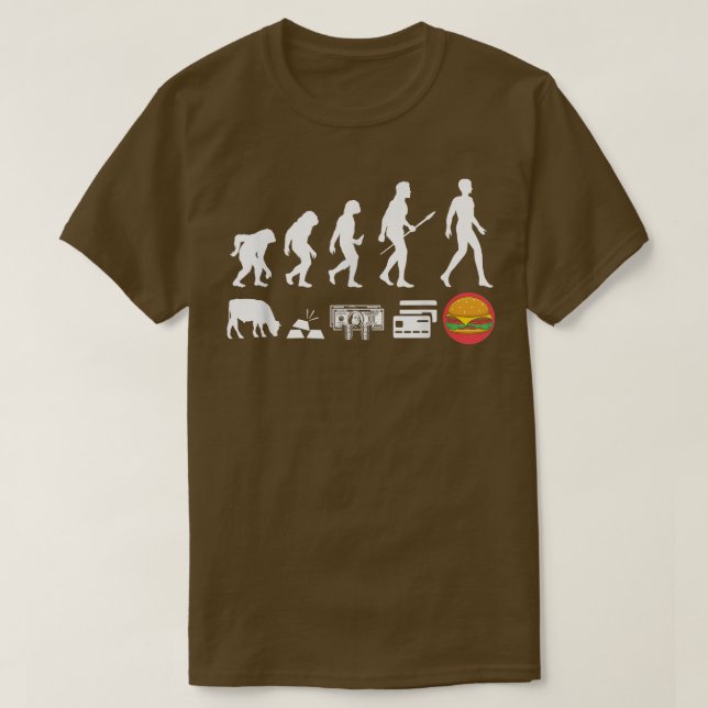 Camiseta Evolución de hamburguesas, barbacoa de comida rápi (Diseño del anverso)