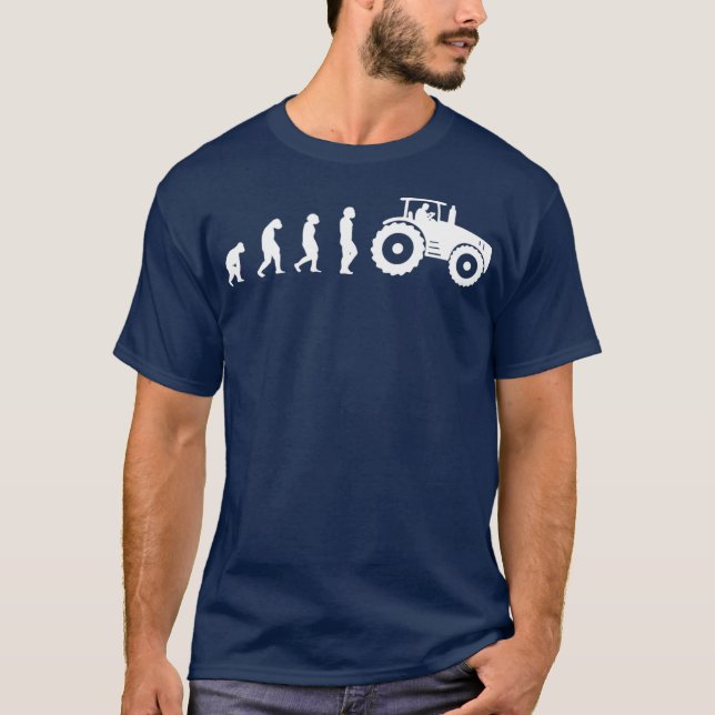 Camiseta Evolución de la granja de tractores divertidos par (Anverso)