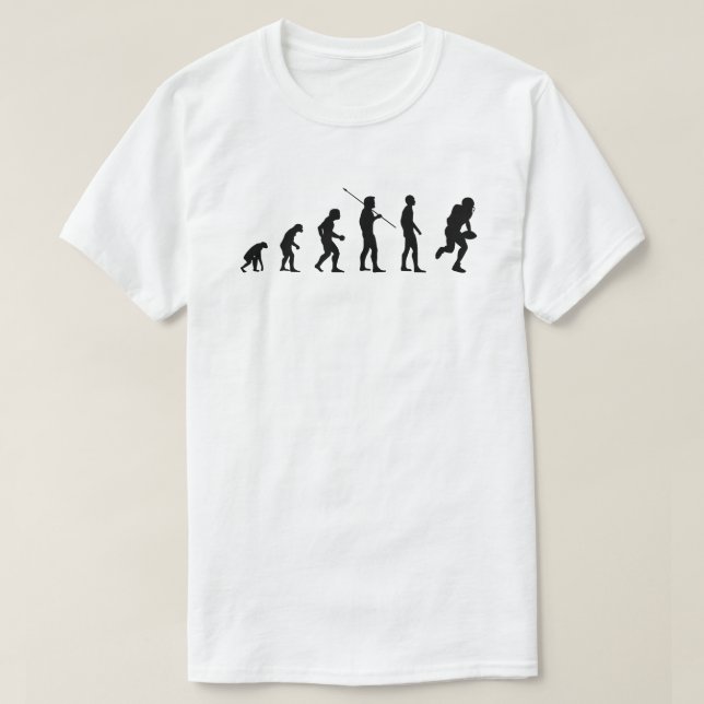 Camiseta Evolución de la Humanidad ・ Funny American Footbal (Diseño del anverso)