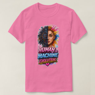 Camiseta Evolución de la máquina humana: arte de IA