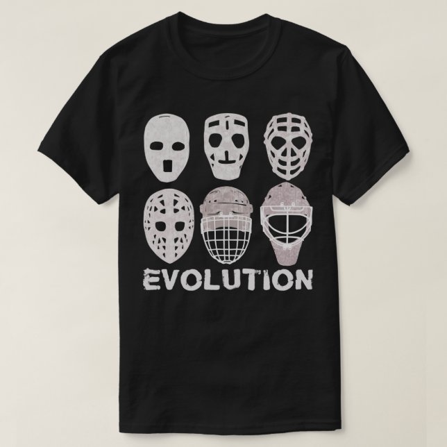 Camiseta Evolución de la máscara de gafas de hockey (Diseño del anverso)