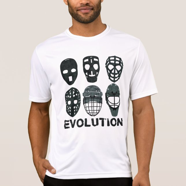 Camiseta Evolución de la máscara de gafas de hockey (Anverso)