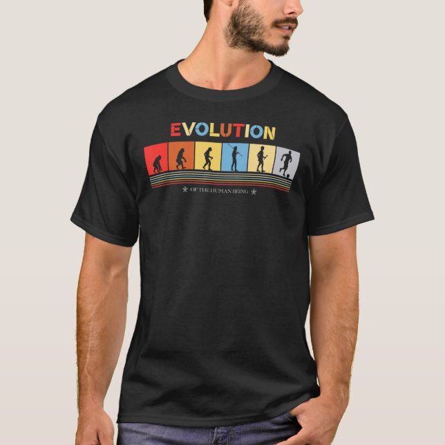 Camiseta Evolución de la obra de fútbol del ser humano retr (Anverso)