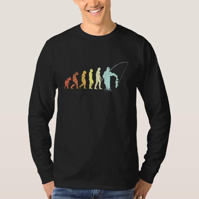 Camiseta Evolución De La Pesca Del Hombre Pescador Retro De (Anverso)