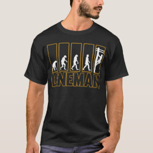 Camiseta Evolución de la profesión de Lineman trabajo eléct