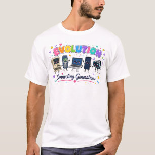Camiseta Evolución de la Tecnología que Conecta Generacione