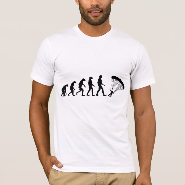 Camiseta Evolución de lanzarse en paracaídas (Anverso)