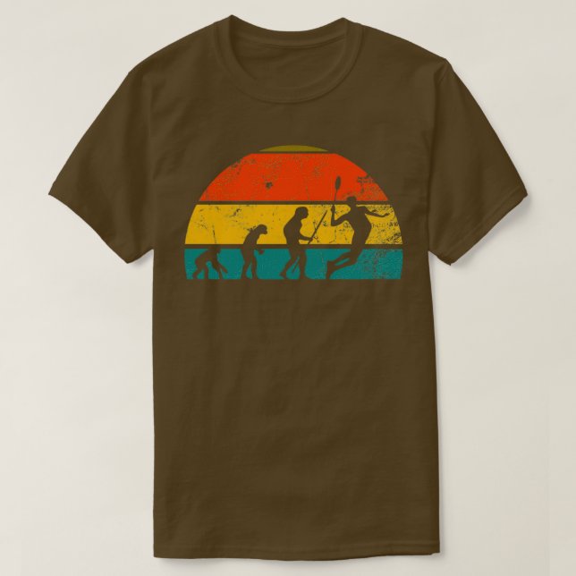 Camiseta Evolución de las arañas de Badminton de Retro (Diseño del anverso)