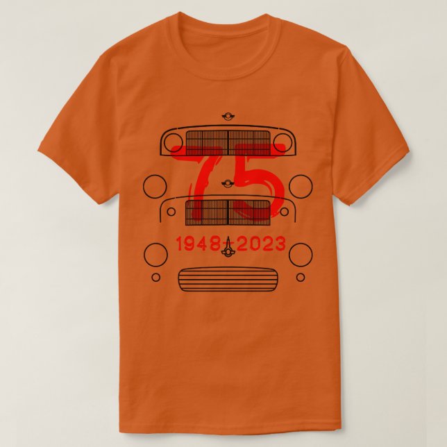 Camiseta Evolución de los autos clásicos Morris Minor 75º a (Diseño del anverso)