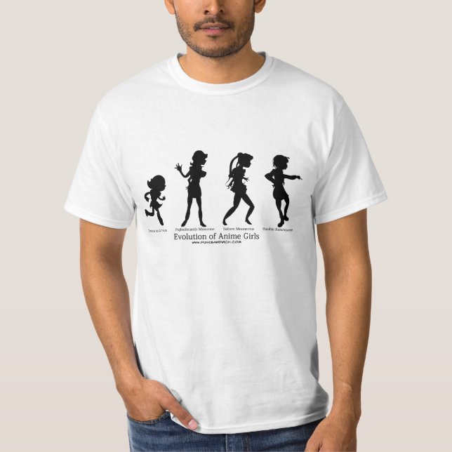 Camiseta Evolución de los chicas del animado (Anverso)