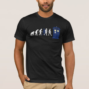 Camiseta Evolución De Los Humanos - Caja Azul De La Policía