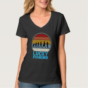 Camiseta Evolución de los pescadores Sarcástica Bass Luck