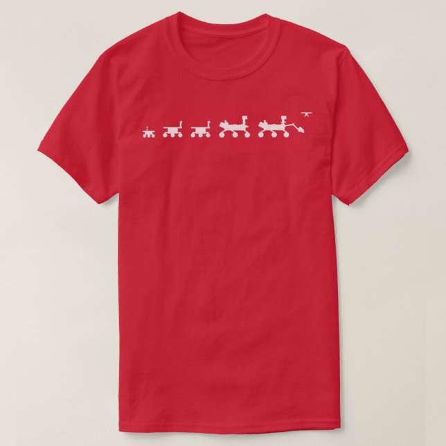Camiseta Evolución de Mars Rover (Diseño del anverso)