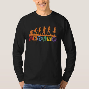 Camiseta Evolución de Meditación de Yoga Namaste Yoga Retro