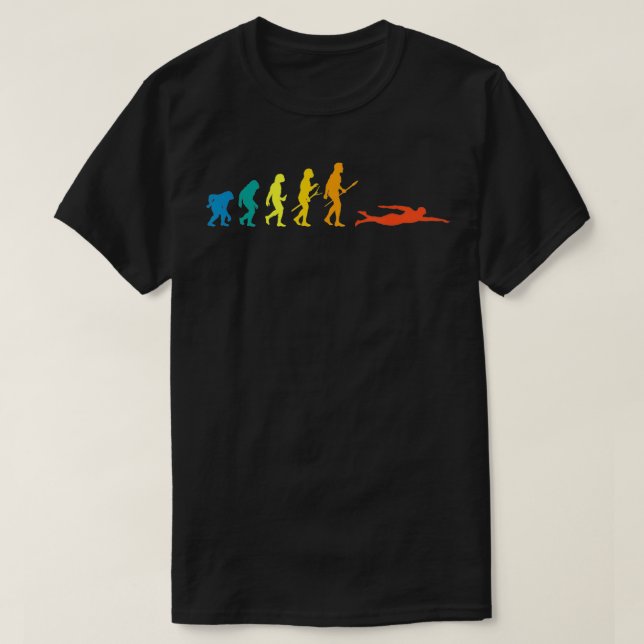 Camiseta Evolución De Natación Retro Para El Verano De Los  (Diseño del anverso)