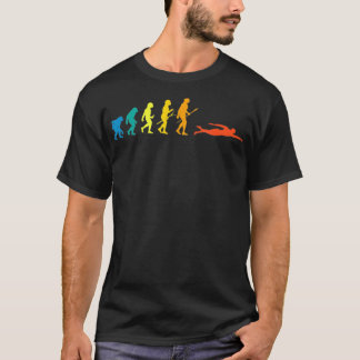 Camiseta Evolución De Natación Retro Para El Verano De Los