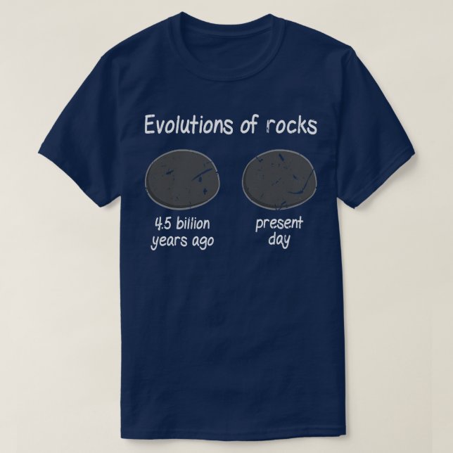 Camiseta Evolución de roca de la divertida geología de Rock (Diseño del anverso)