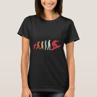 Camiseta Evolución De Snowboard Del Mono Del Hombre De Boar