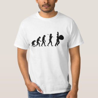 Camiseta Evolución de un batería bajo (blanco básico)
