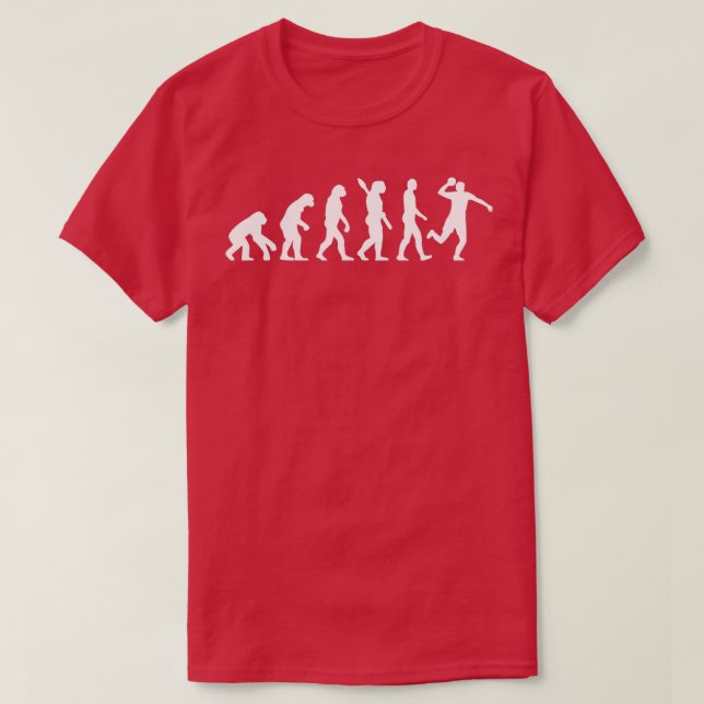 Camiseta Evolución de un jugador de balonmano gracioso (Diseño del anverso)