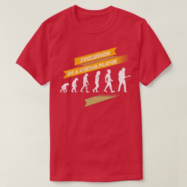 Camiseta Evolución De Un Jugador De Guitarra Con Id. De Reg (Diseño del anverso)
