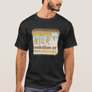Camiseta Evolución del almacenamiento Retro Disco USB Stick
