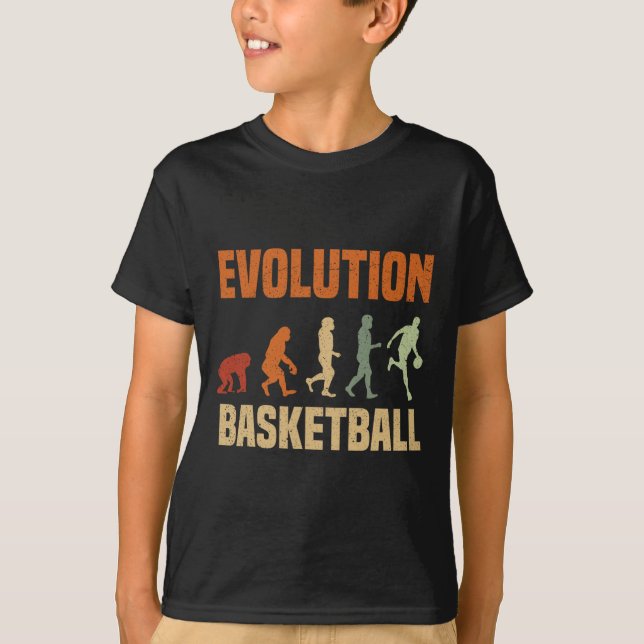Camiseta Evolución Del Baloncesto De Mono A Hombres Amor Al (Anverso)