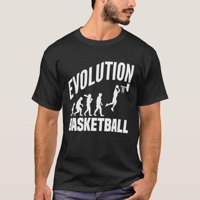 Camiseta Evolución Del Baloncesto De Mono A Hombres Ball Du (Anverso)