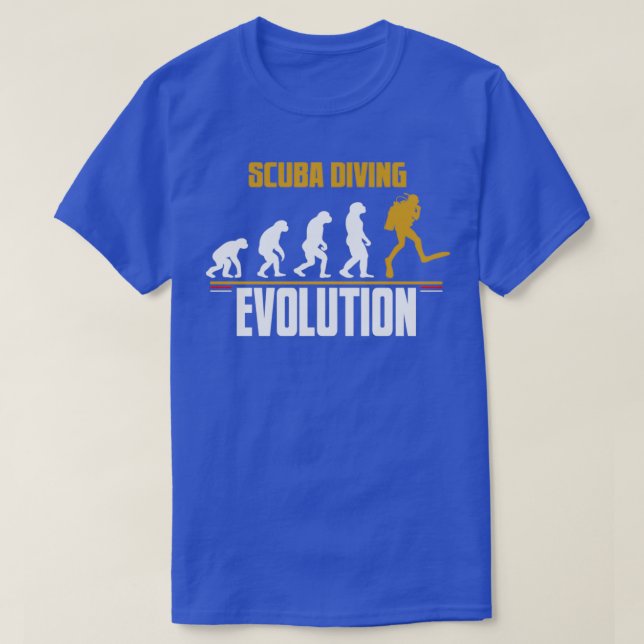 Camiseta Evolución del buceo en Scuba 7 (Diseño del anverso)