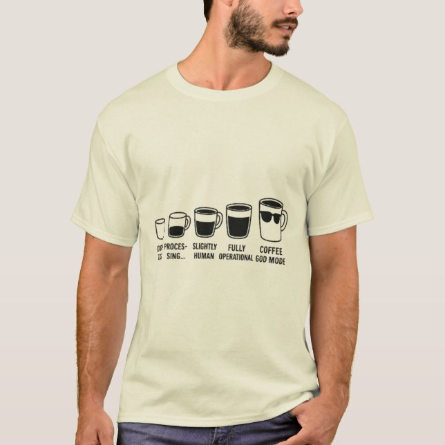 Camiseta Evolución del café - Gráfica divertida de humor ma (Anverso)