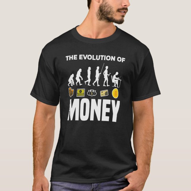 Camiseta Evolución Del Dinero BTC Criptocurreno (Anverso)