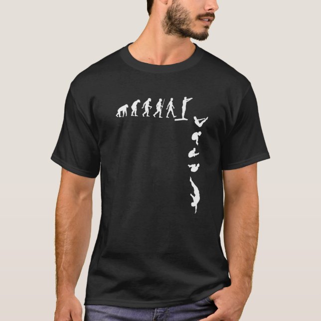 Camiseta Evolución del diving de plataforma con trampolín d (Anverso)