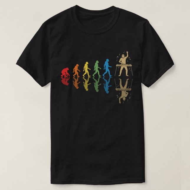 Camiseta Evolución del DJ Man| Tee gráfico de humor conmuta (Diseño del anverso)