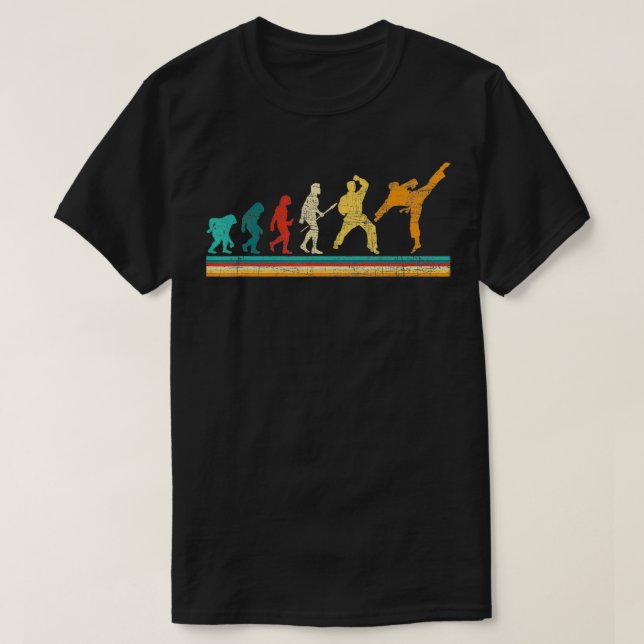 Camiseta Evolución Del Entrenador De Artes Marciales Karate (Diseño del anverso)