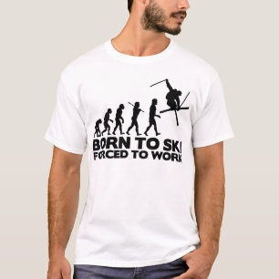 CAMISETA EVOLUCIÓN DEL ESQUÍ NACIDA AL ESQUÍ OBLIGADA A TRA