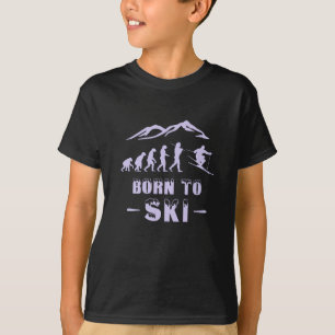 Camiseta Evolución del esquí Nacido a la nieve fresca