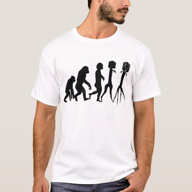 Camiseta Evolución del fago, (Anverso)