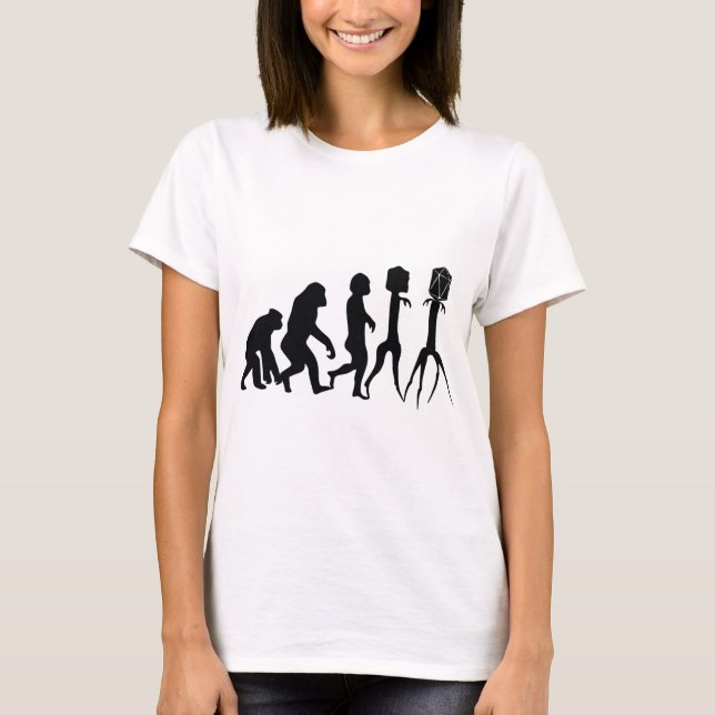 Camiseta Evolución del fago, (Anverso)