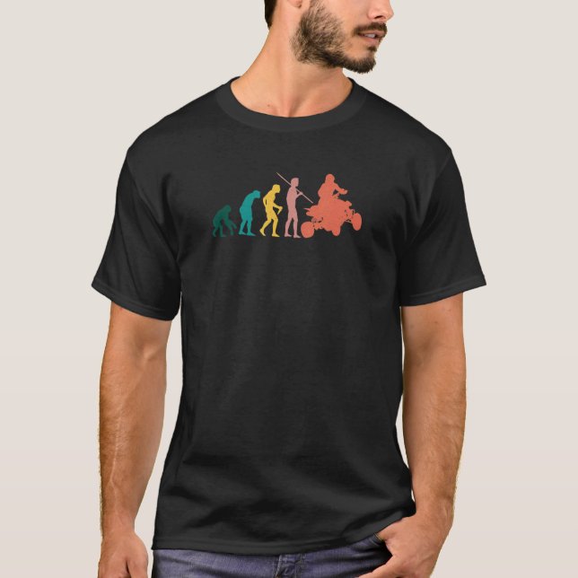 Camiseta Evolución del hombre a cuatro ruedas de bicicleta (Anverso)