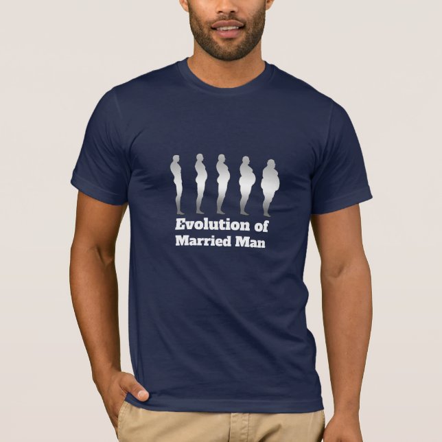Camiseta evolución del humor de los hombres casados juego d (Anverso)