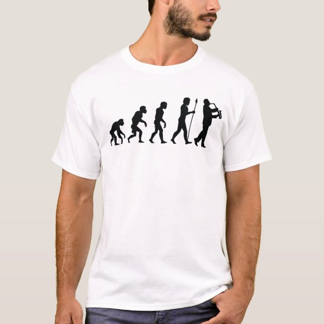 Camiseta Evolución del jugador de saxofón (Anverso)