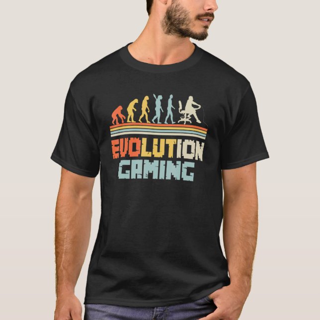 Camiseta Evolución Del Jugador De Videojuegos De Juego De P (Anverso)