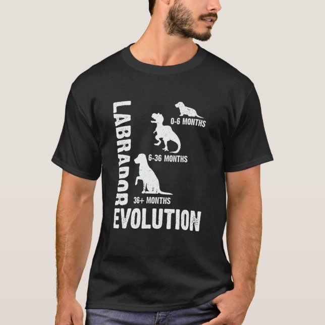 Camiseta Evolución del Labrador Retriever para un dueño de  (Anverso)