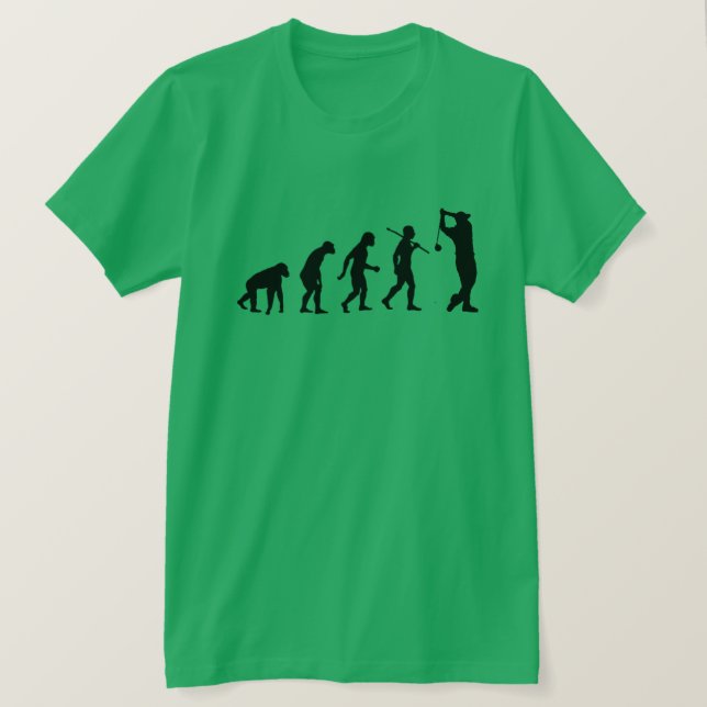 Camiseta Evolución del personalizable del divertido golf de (Anverso del diseño)