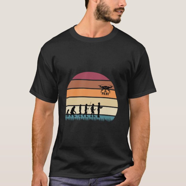 Camiseta Evolución del piloto de drones divertido quadcopte (Anverso)