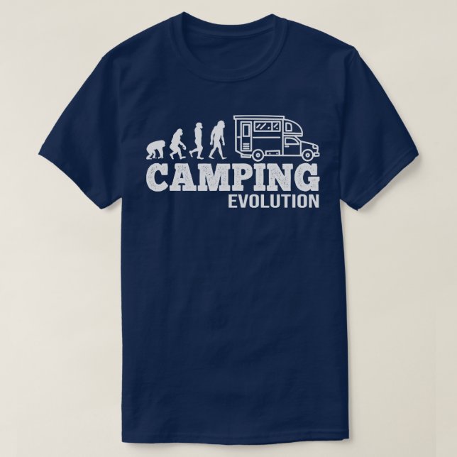 Camiseta Evolución del regalo de Camping I Gracioso Camper (Diseño del anverso)