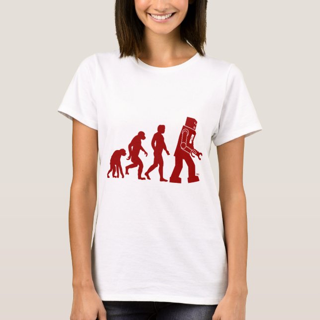 Camiseta Evolución del robot del hombre en el robot (Anverso)